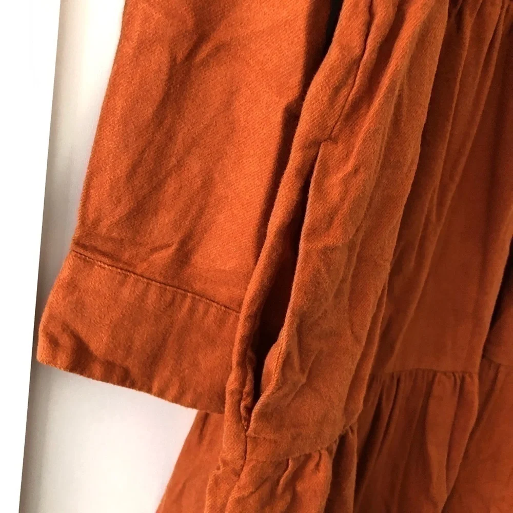 Madewell Flannel Fall Brown Nutmeg Rust Mini Dress M